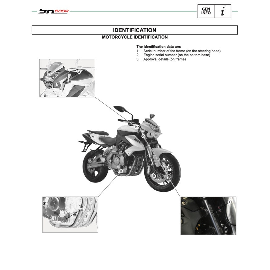 BENELLI BN600 R 2014-2018 Full Manual Set – Repair & Maintenance Manual and Spare Parts Catalog and User Handbook