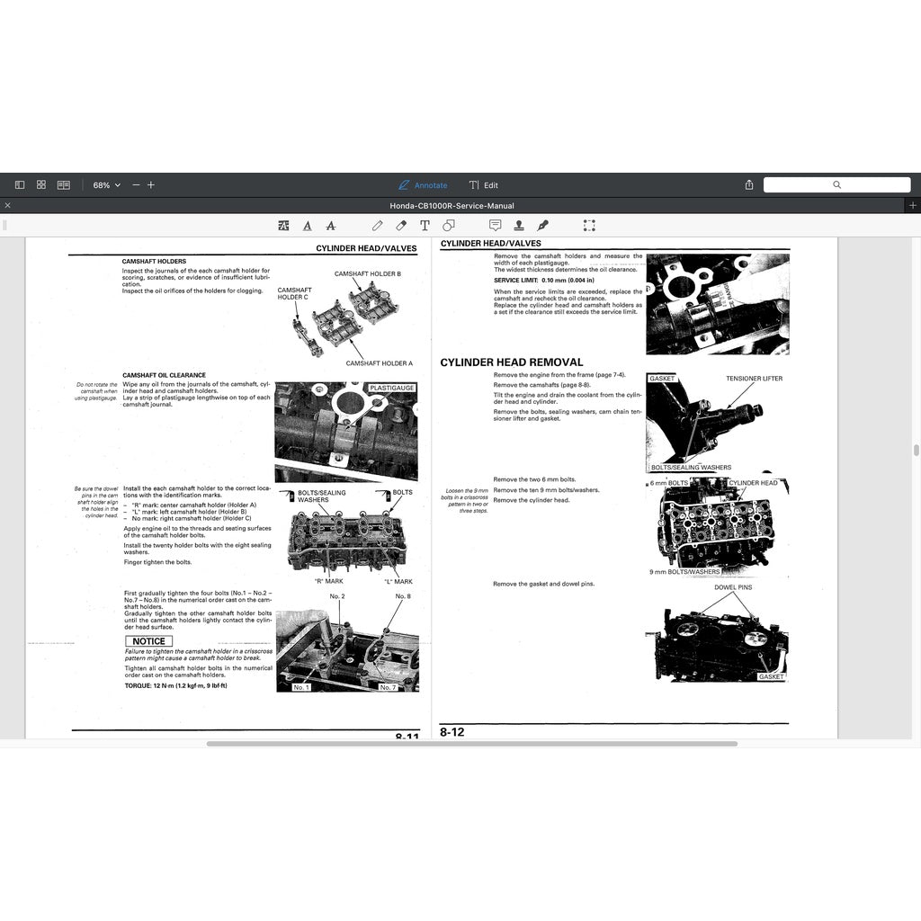 HONDA CB1000R SC60 2009-2017 Full Manual Set – Repair & Maintenance Manual and User Handbook / CB 1000 R