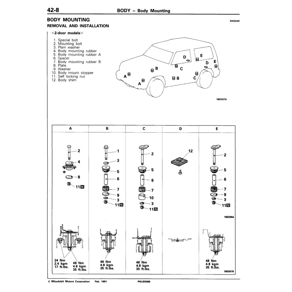 MITSUBISHI PAJERO II V20 1991-1999 Full Manual Set – Repair & Maintenance Manual