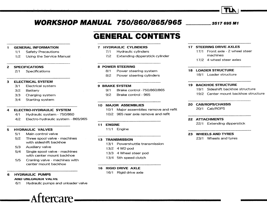 Kobelco TLK700, TLK800, TLK900 Backhoe Loader Service Manual Workshop Guide