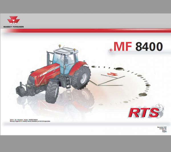 Massey Ferguson 8450, 8460, 8470, 8480 Tractor Service Manual Workshop Guide