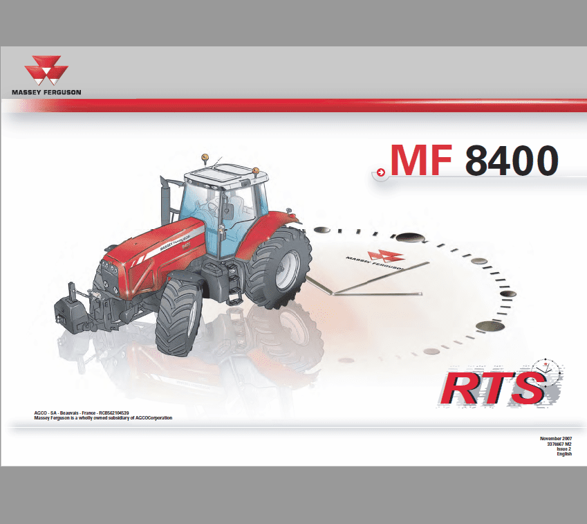 Massey Ferguson 8450, 8460, 8470, 8480 Tractor Service Manual Workshop Guide