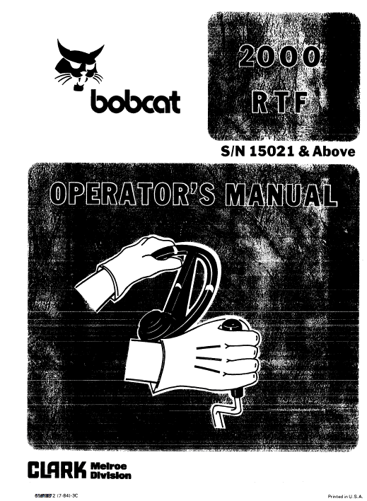 Bobcat 2000 Loader Service Manual Workshop Guide