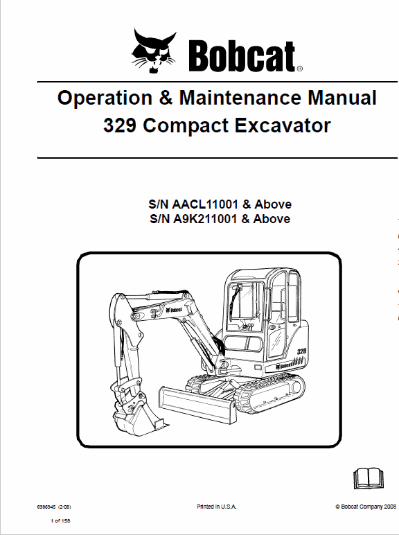 Bobcat 329 Compact Excavator Service Manual Workshop Guide