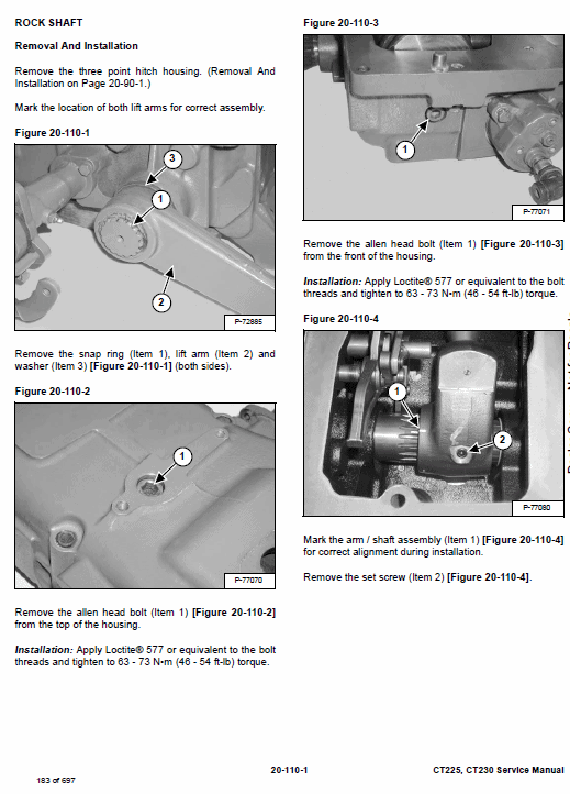 Bobcat CT225, CT230 and CT235 Compact Tractor Service Manual Workshop Guide