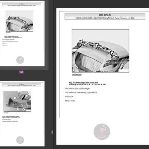 BMW Z4 E85 2002-2008 Full Manual Set – CONVERTIBLE TOP REPAIR MANUAL