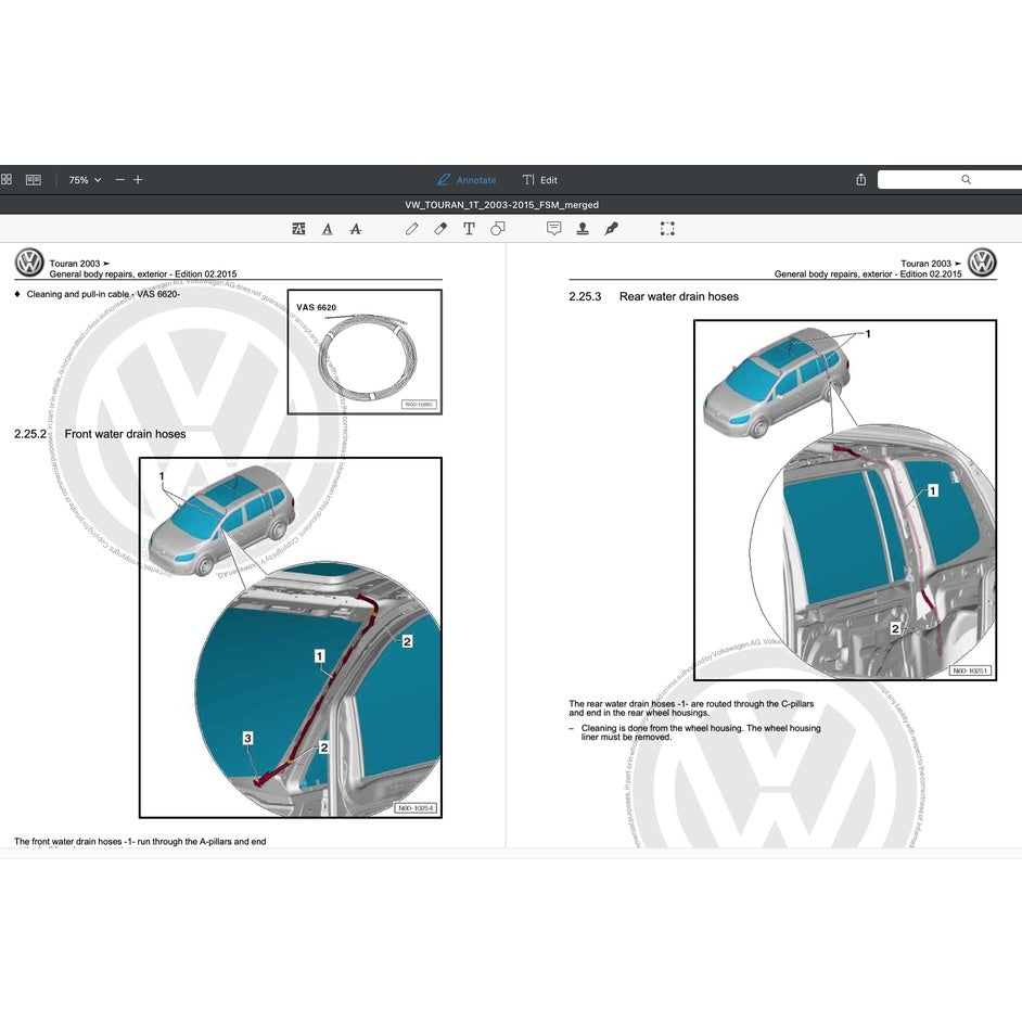 VW TOURAN I 1T 2003-2015 Full Manual Set – Repair & Maintenance Manual
