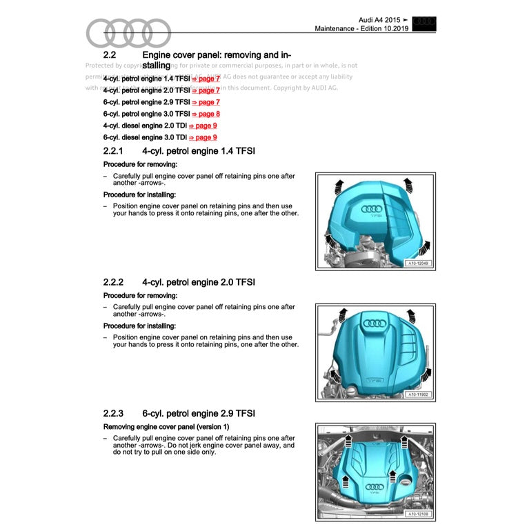 AUDI A4 B9 2016-2024 Full Manual Set – Repair & Maintenance Manual