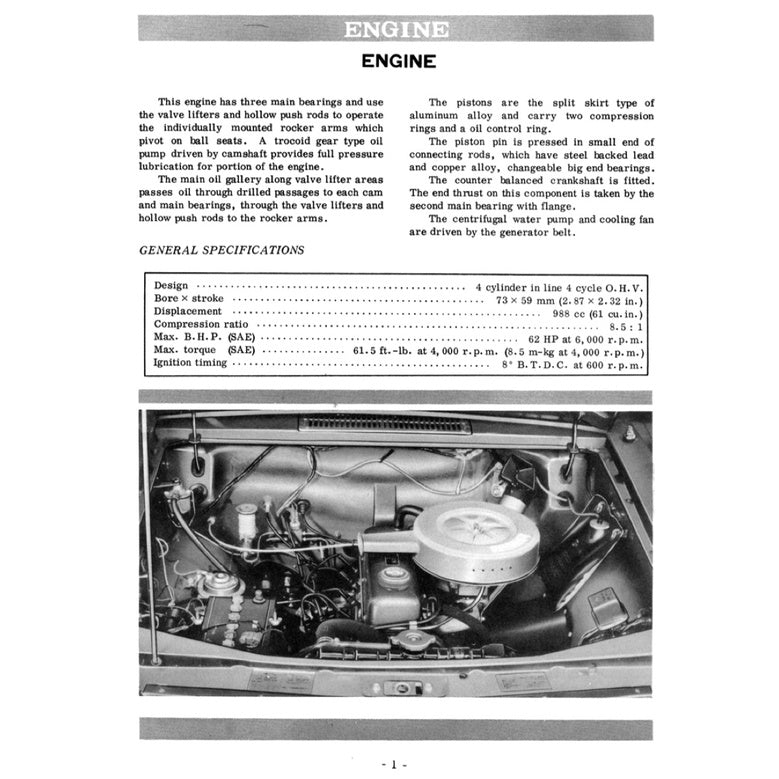 DATSUN 1000 B10 1966-1969 Full Manual Set – Repair & Maintenance Manual