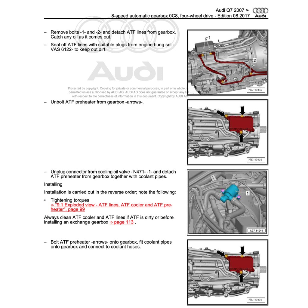 AUDI Q7 4L 2006-2015 Full Manual Set – Repair & Maintenance Manual