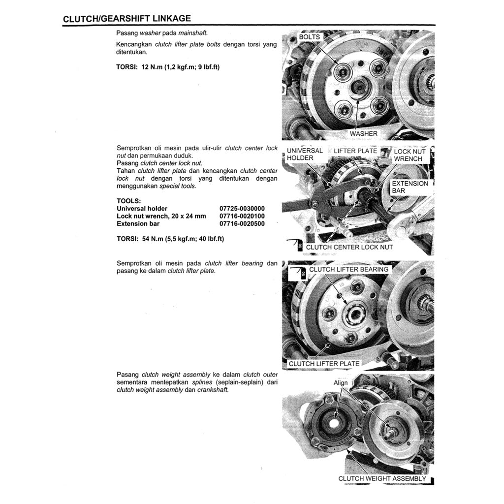 HONDA WAVE 110 Workshop Repair Manual / BUKU PEDOMAN REPARASI
