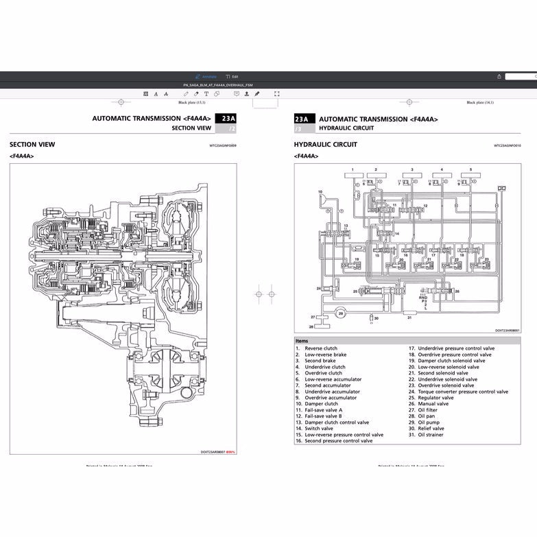 PROTON CAMPRO S4P IAFM ENGINE WORKSHOP MANUAL and AUTOMATIC TRANSMISSION F4A4A