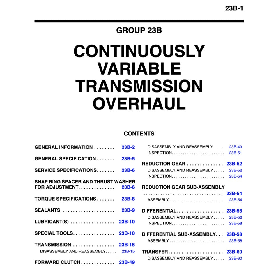 MITSUBISHI OUTLANDER III GF 2013-2018 Full Manual Set – Repair & Maintenance Manual