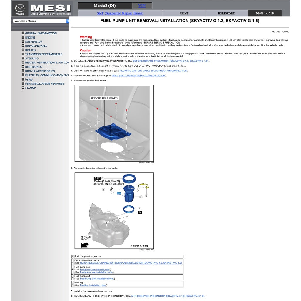 MAZDA 2 DJ 2015-2022 Full Manual Set – Repair & Maintenance Manual