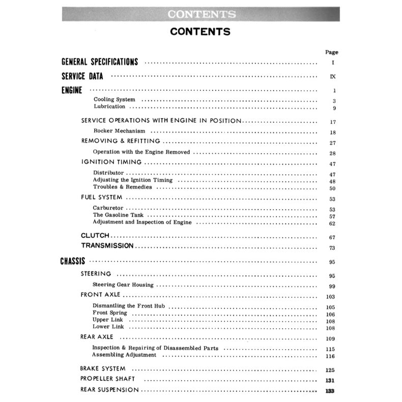 DATSUN 1000 B10 1966-1969 Full Manual Set – Repair & Maintenance Manual