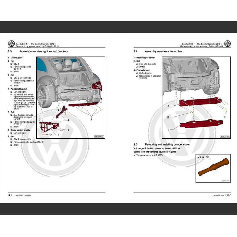 VW NEW BEETLE A5 2012-2019 Full Manual Set – FACTORY Repair & Maintenance Manual