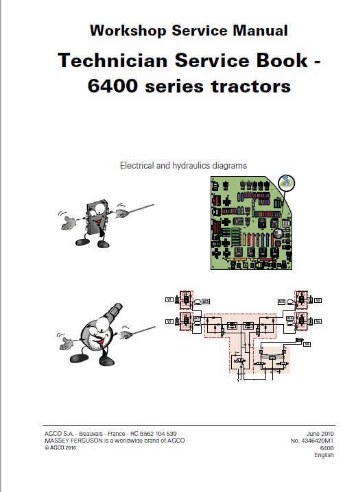 Massey Ferguson 6445, 6455, 6460, 6465, 6470, 6475, 6480 Tractor Service Manual Workshop Guide
