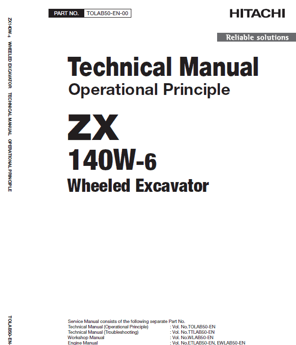 Hitachi ZX140-3 and ZX140-6 Excavator Service Repair Manual Workshop Guide