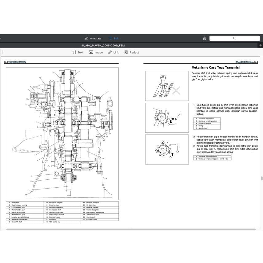 SUZUKI APV 2005-2009 Full Manual Set – Repair & Maintenance Manual - BAHASA INDO VERSION