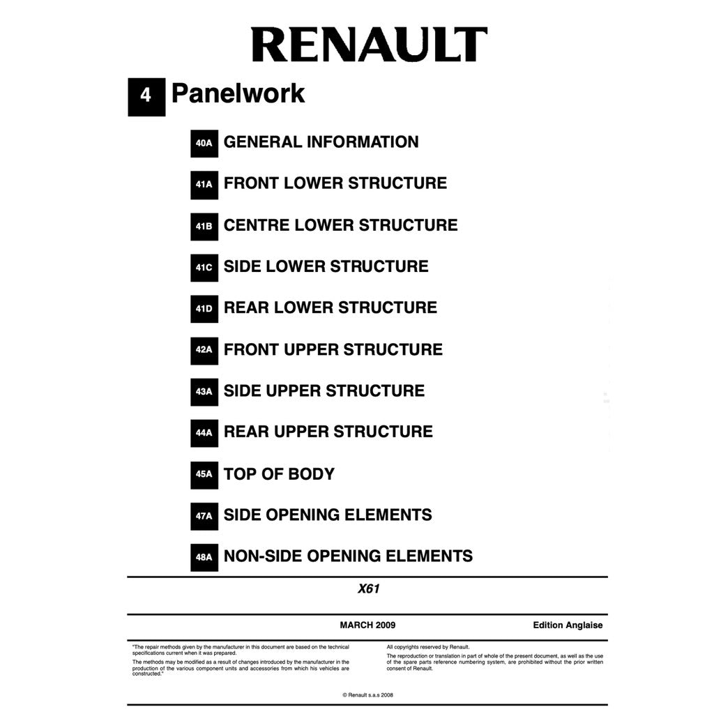 RENAULT KANGOO II X61 FC/FW 2007-2021 Full Manual Set – Repair & Maintenance Manual