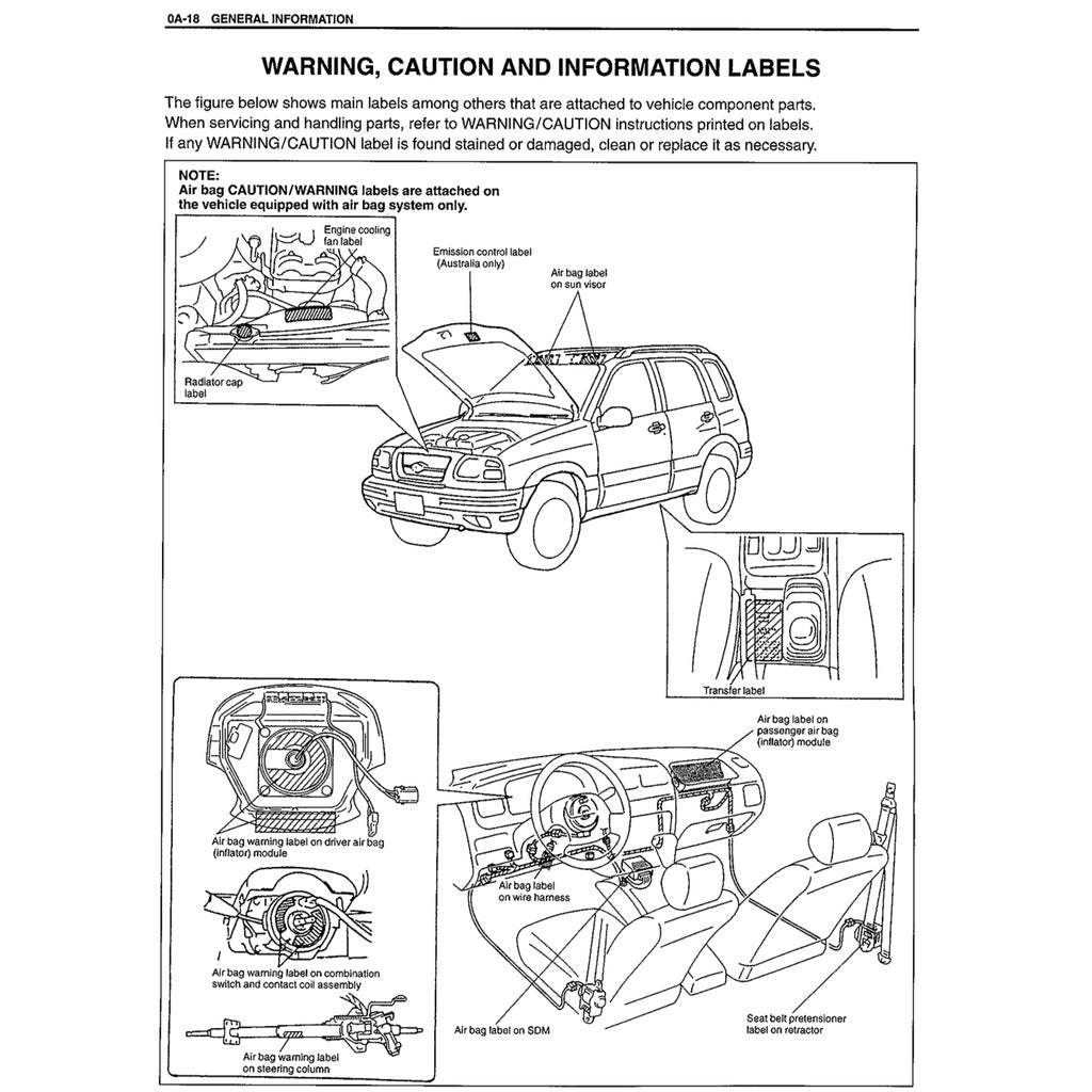 SUZUKI GRAND VITARA 1998-2005 Full Manual Set – Repair & Maintenance Manual