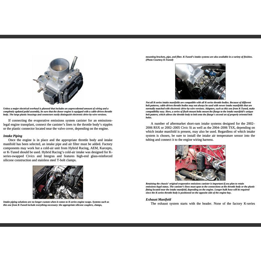 HONDA K-SERIES ENGINE SWAPS: Upgrade to More Horsepower & Advanced Technology 2014 Full Manual Set – - SA276