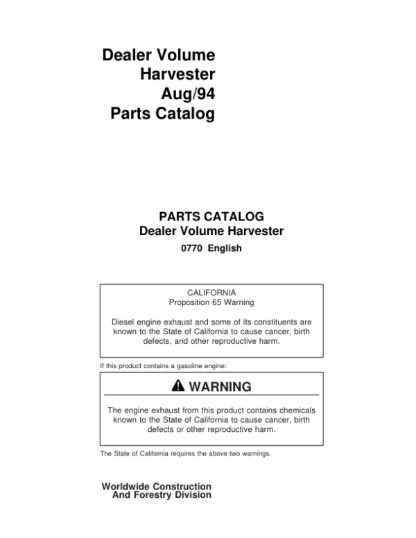 Timberjack T25, C90 Harvester Parts Catalog Manual Workshop Guide