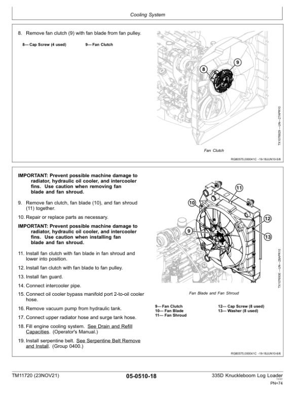 John Deere 335D Knuckleboom Log Loader Service Repair Manual (SN after 1T0335DX_ _C184061 -) Workshop Guide