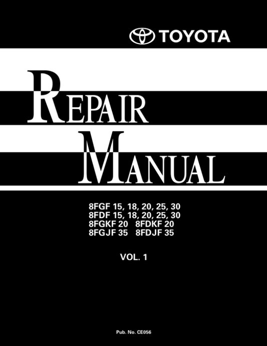 Toyota 8FGKF20, 8FDKF20, 8FGJF35, 8FDJF35 Repair Manual Workshop Guide