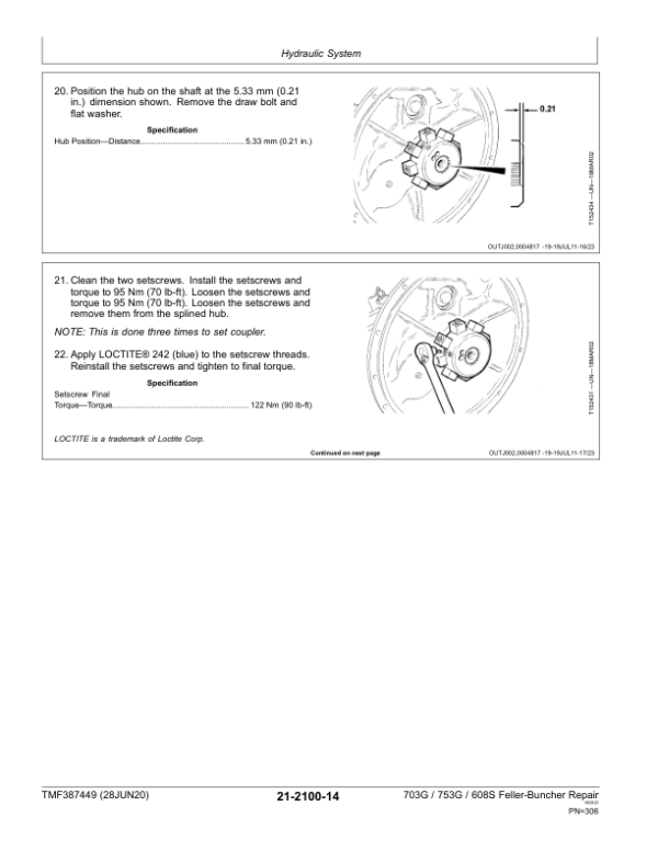 John Deere 608S, 703G, 753G Feller Buncher & Harvester Service Repair Manual (SN Starting with 608SX, 703GX, 753GX) Workshop Guide