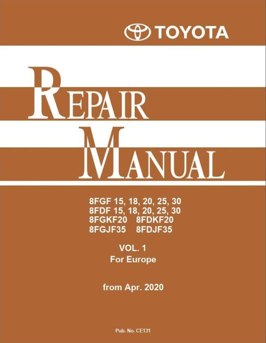Toyota 8FDF15, 8FDF18, 8FDF20, 8FDF25, 8FDF30 Repair Manual Workshop Guide