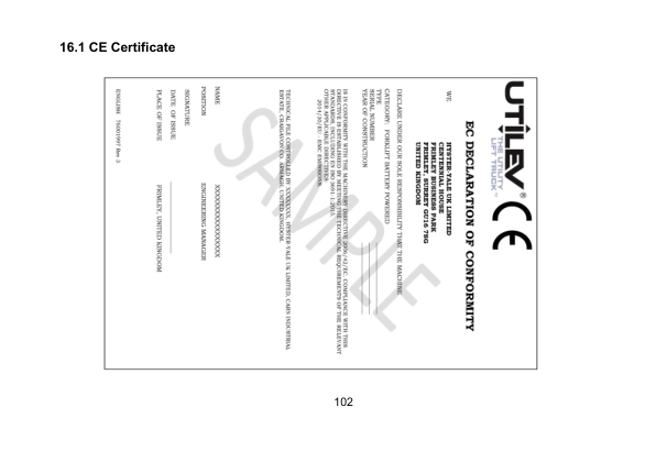 Utilev UT13-20PTE Forklift A377 Series Repair Manual Workshop Guide
