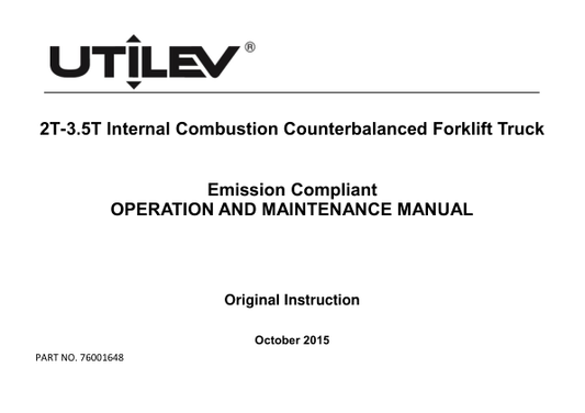 Utilev UT20-32C Forklift A279 Series Repair Manual Workshop Guide