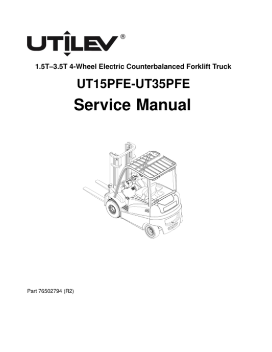 Utilev UT30-35PFE Forklift A396 Series Repair Manual Workshop Guide