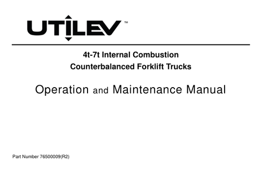 Utilev UT50-70P Forklift A417 Series Repair Manual Workshop Guide