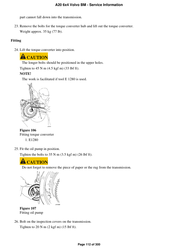 Volvo A20 6×4 BM Articulated Dump Truck Repair Service Manual Workshop Guide