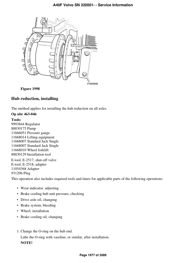 Volvo A40F Articulated Dump Truck Repair Service Manual (SN after 320001 -) Workshop Guide