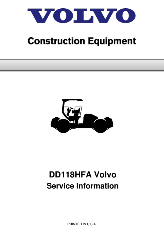 Volvo DD118HFA Asphalt Compactors Repair Service Manual Workshop Guide