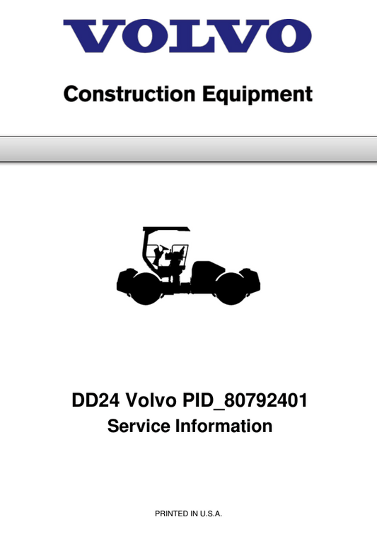 Volvo DD24 Asphalt Compactors Repair Service Manual Workshop Guide