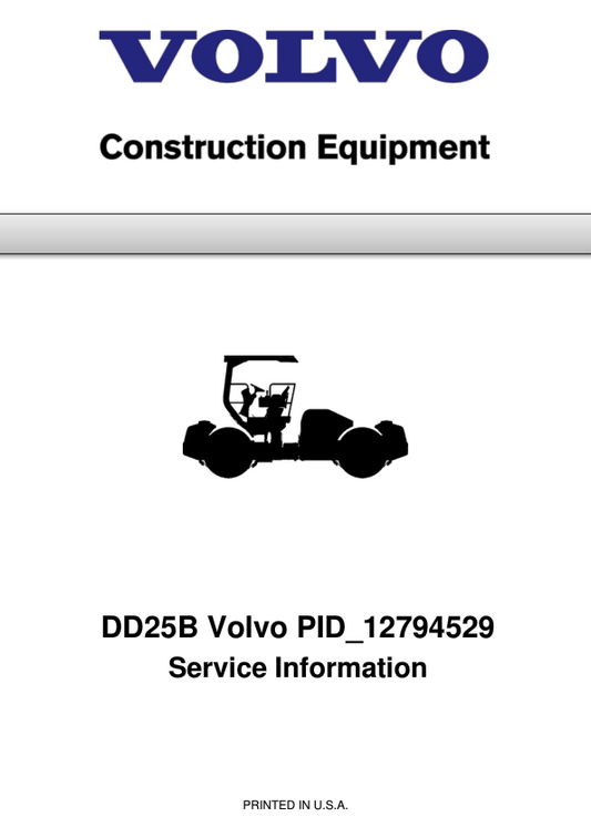 Volvo DD25B Asphalt Compactors Repair Service Manual Workshop Guide