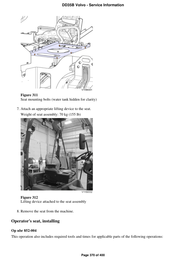 Volvo DD35B Asphalt Compactors Repair Service Manual Workshop Guide