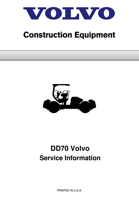 Volvo DD70 Asphalt Compactors Repair Service Manual Workshop Guide