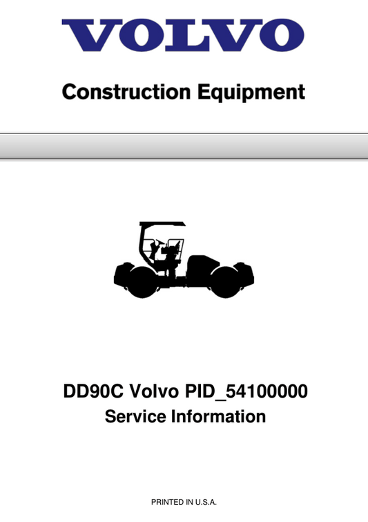 Volvo DD90C Asphalt Compactors Repair Service Manual Workshop Guide