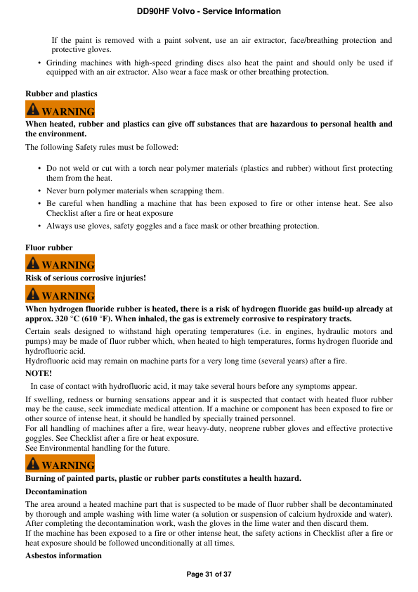 Volvo DD90HF Asphalt Compactors Repair Service Manual Workshop Guide