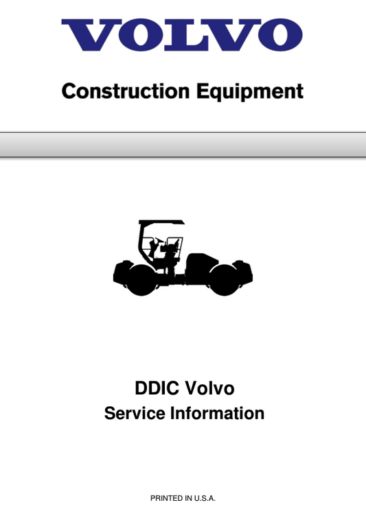 Volvo DDIC Asphalt Compactors Repair Service Manual Workshop Guide