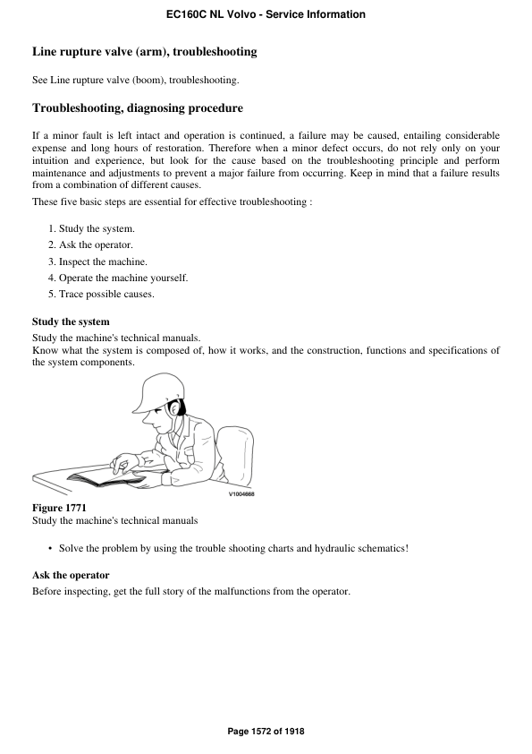 Volvo EC160C NL Excavator Repair Service Manual Workshop Guide