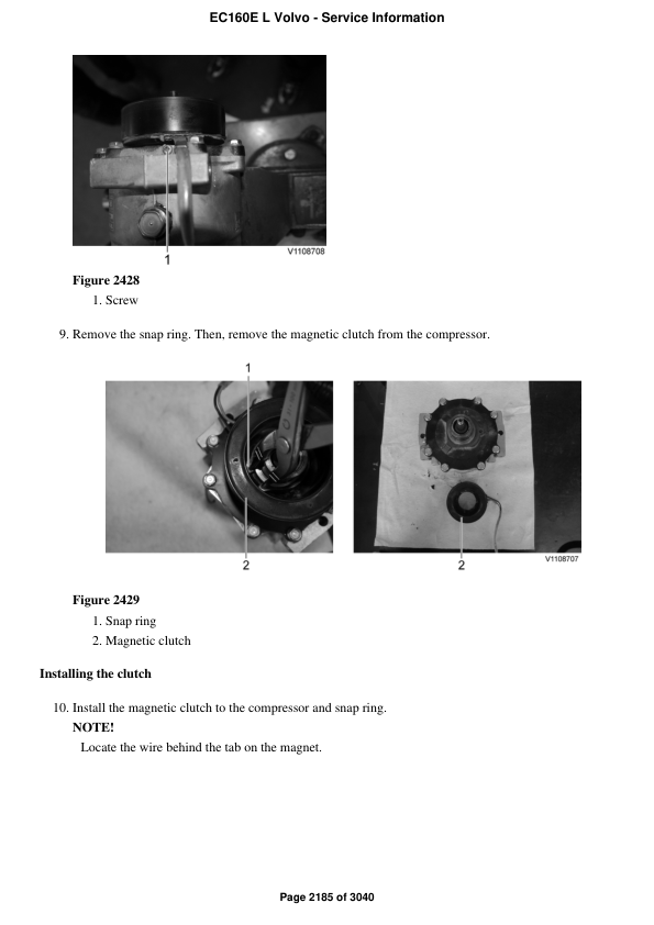 Volvo EC160E L Excavator Repair Service Manual Workshop Guide