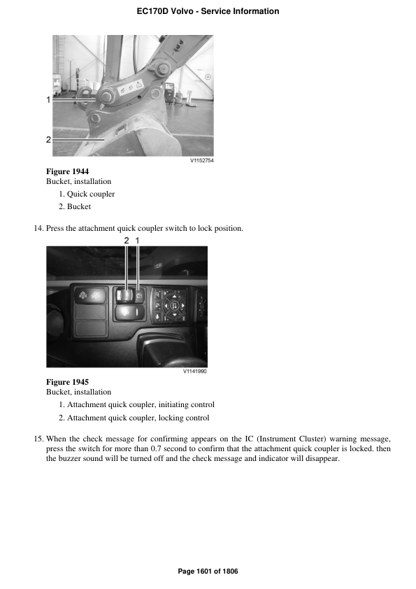 Volvo EC170D Excavator Repair Service Manual Workshop Guide