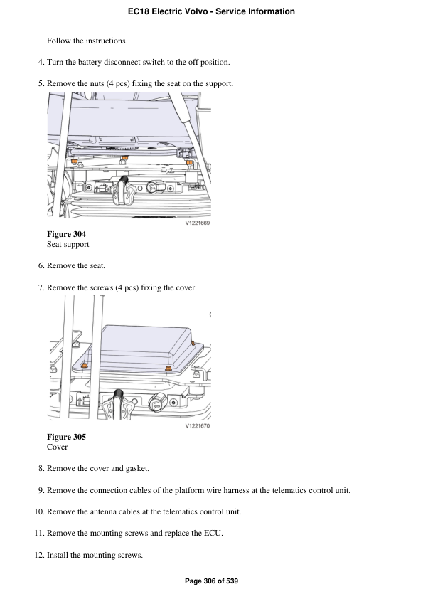 Volvo EC18 Electric Compact Excavator Repair Service Manual Workshop Guide