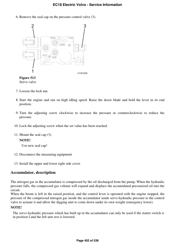 Volvo EC18 Electric Compact Excavator Repair Service Manual Workshop Guide